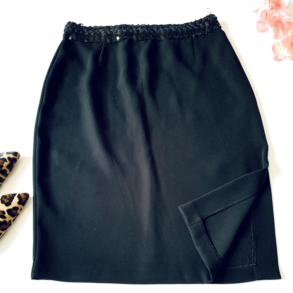 Black Midi Pencil Skirt